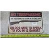 Image 1 : Tin Sign - no trespassing