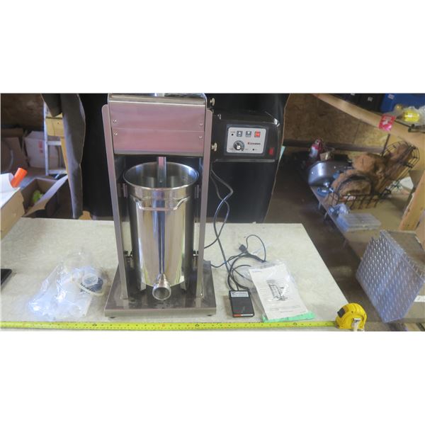 Kitchener 20lb Sausage Stuffer with stuffer motor and foot pedal
