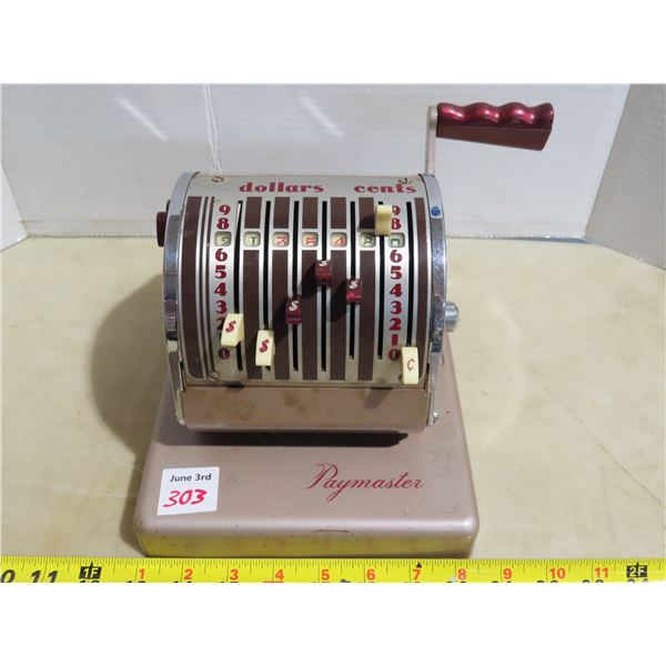 Antique - The Paymaster System checkwriter sales and services machine