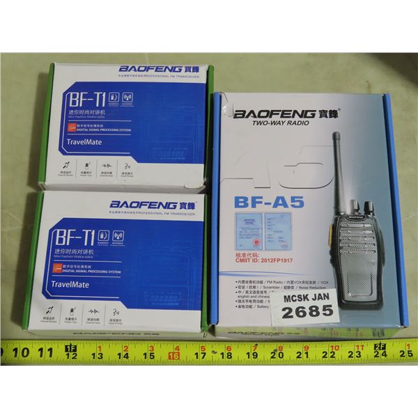 2 Baofeng professional FM Transceiver & 1 Baofeng 2-way radio