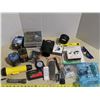 Image 1 : Assorted household items: Flashlights, batteries, Nikon Camera accessories, Brand new DVD player, et