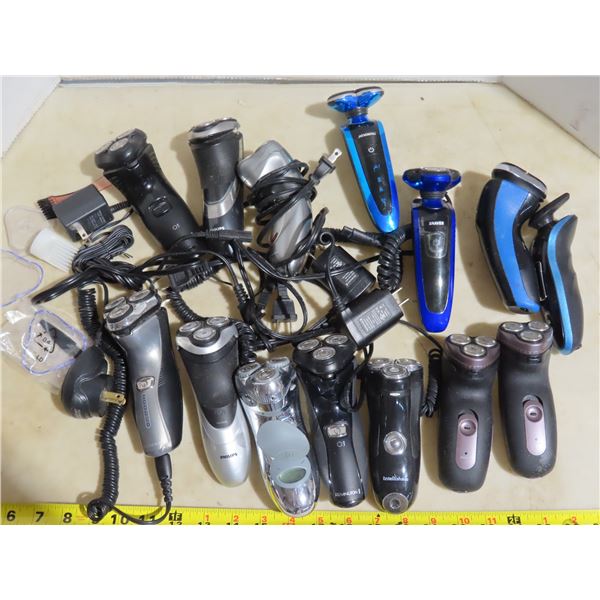 Large lot of assorted electrical razors