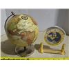 Image 1 : Small spinning world globe & World clock- perfect for any collector