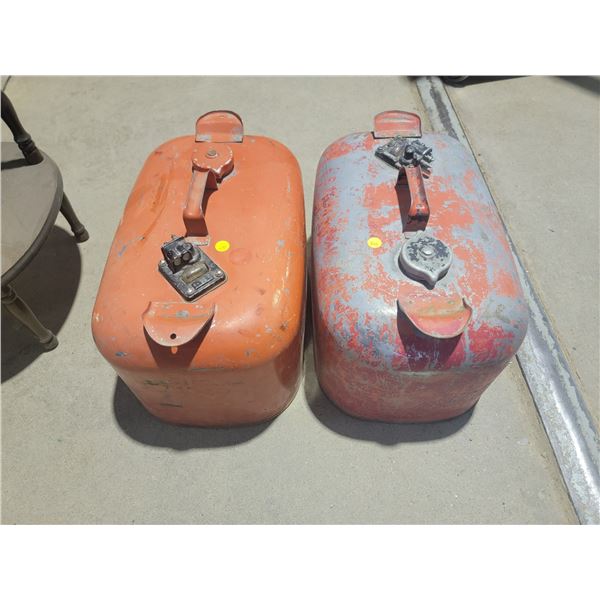 two metal marine fuel tanks