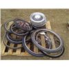 Image 1 : pallet of bike tires, rim and hubcaps