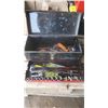 Image 1 : metal toolbox with assorted tools
