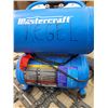 Image 1 : 5 Gal. Mastercraft air compressor, with like new hose - tested, runs, no air leaks
