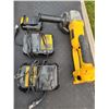 Image 1 : 4 piece - 20V Dewalt battery tool set - includes 2 chargers, 1 battery, 1 - 4 1/2" angle grinder - a