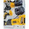 Image 2 : 13 pieces - 18V Dewalt battery tool set - includes 3 chargers, 3 batteries, 2 1/2" in drills, 1 - 1/