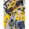 Image 3 : 13 pieces - 18V Dewalt battery tool set - includes 3 chargers, 3 batteries, 2 1/2" in drills, 1 - 1/