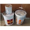 Image 1 : 2x 4 US Gallon paint buckets – 1/2 full + 1x 4 quart paint can