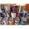 Image 3 : Lot of assorted 27x 4 quart paint cans – 1 or 2 full, most are partial