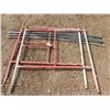 Image 1 : 2 metal scaffolding side pieces with 3 bracing bars