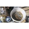 Image 4 : Assorted Pallet - jars, hammers, sheet plastic, chains, etc.
