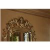 Image 2 : LARGE ORNATE WALL MIRROR W/FLOWER & LEAF DESIGN (57" X 47")