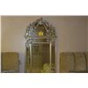 Image 2 : BAROQUE/ROCOCO STYLE BEVELED WALL MIRROR W/SIDE TABLE W/1 DRAWER & 2 DOORS (2 PCS)