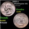 Image 1 : 1951-s Washington Quarter 25c Grades GEM+ Unc