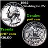 Image 1 : Proof 1962 Washington Quarter 25c Grades GEM++ Proof Cameo