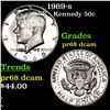 Image 1 : Proof 1969-s Kennedy Half Dollar 50c Grades GEM++ Proof Deep Cameo