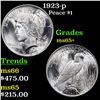 Image 1 : 1923-p Peace Dollar $1 Grades GEM+ Unc
