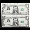 Image 2 : Uncut Sheet of 2 1995 $1 Green Seal Federal Reserve Note (Dallas, TX) Grades CU
