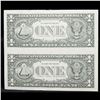 Image 3 : Uncut Sheet of 2 1995 $1 Green Seal Federal Reserve Note (Dallas, TX) Grades CU