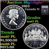 Image 1 : 1963 Canada Dollar $1 Graded ms67 PL BY SEGS