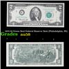 Image 1 : 1976 $2 Green Seal Federal Reserve Note (Philadelphia, PA) Grades Choice AU/BU Slider