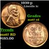Image 1 : 1939-p Lincoln Cent 1c Grades GEM++ Unc RD