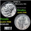 Image 1 : 1942-s Mercury Dime 10c Grades GEM FSB