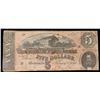 Image 2 : 1864 $5 Confederate Note, T69 Grades xf details