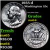 Image 1 : 1955-d Washington Quarter 25c Grades Choice+ Unc