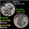 Image 1 : 1943-p Mercury Dime 10c Grades GEM+ FSB