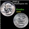 Image 1 : 1943-p Washington Quarter 25c Grades Choice Unc