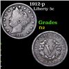 Image 1 : 1912-p Liberty Nickel 5c Grades f, fine
