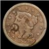 Image 2 : 1844 Braided Hair Large Cent Counterstamped 1c Grades vg details
