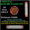 Image 1 : Shotgun Lincoln 1c roll, 1962-d 50 pcs Bank Wrapper.