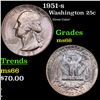 Image 1 : 1951-s Washington Quarter 25c Grades GEM+ Unc