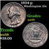 Image 1 : 1934-p Washington Quarter 25c Grades Choice AU