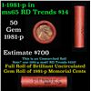 Image 1 : Shotgun Lincoln 1c roll, 1981-p 50 pcs Bank Wrapper.
