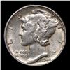 Image 2 : 5x 1941-1944 Silver Mercury 10c, XF/BU Grade Mercury Dime 10c