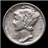 Image 8 : 5x 1941-1944 Silver Mercury 10c, XF/BU Grade Mercury Dime 10c
