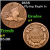 Image 1 : 1858 Flying Eagle Cent 1c Grades g, good