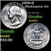 Image 1 : 1959-d Washington Quarter 25c Grades Choice+ Unc