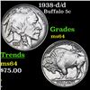 Image 1 : 1938-d/d Buffalo Nickel 5c Grades Choice Unc