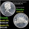 Image 1 : 1965 Small Beads, Pointed 5 Canada Dollar $1 Grades GEM Unc PL