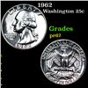 Image 1 : Proof 1962 Washington Quarter 25c Grades GEM++ Proof