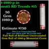 Image 1 : Shotgun Lincoln 1c roll, 1980-p 50 pcs Bank Wrapper.