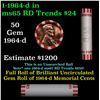 Image 1 : Shotgun Lincoln 1c roll, 1964-d 50 pcs Bank Wrapper.