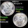Image 1 : 1883-o Morgan Dollar $1 Grades GEM Unc